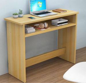 Escritorio de Melamina con Estante Fijo de 90 cm de Ancho, Escritorio Pequeño para Computadora, Mesa de Esquina, Oficina en Casa - Product Image 3