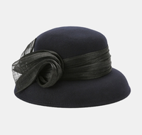 A120502 Hepburn estilo Cloche sombreros elegantes señoras Iglesia sombrero Fedoras Bowler Cap Otoño Invierno nuevo estilo lana Fedora sombrero