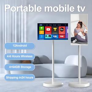 Rechargeable 21.5/24/27/32 Inch <strong>Mini</strong> Smart <strong>Tv</strong> Tablet With Battery 32 Inch Portable Smart <strong>Tv</strong> on Wheels With Moveable <strong>Stand</strong> - Product Image 2