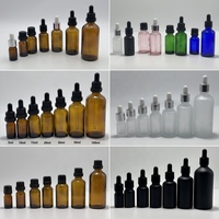 Vente en gros 10-120ml Bouteille d'huile capillaire vide de qualité supérieure avec bouchon à vis rose-doré et pipette pour les sérums de croissance de la barbe des cheveux