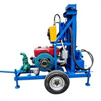Foreuse mobile pour puits d'eau montée sur remorque, machine de forage de puits pour utilisation sur le terrain