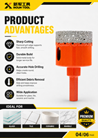 Foret diamanté torsadé brasé sous vide en acier à haute teneur en carbone 8 mm
