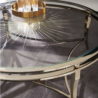 Dubai LuxuryDesign Star Is Born Table basse en acier inoxydable et panneau de verre Home Living Room Tea Table