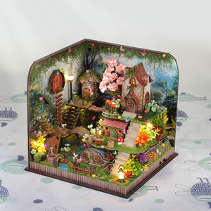 Rompecabezas 3D de Madera del Pueblo de los Hobbits, Kit de Casa en Miniatura con Luz LED para Adultos, Decoración para Estanterías - Product Image 2