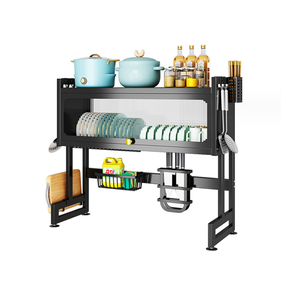 Estante de almacenamiento para fregadero de puerta de armario, almacenamiento de platos de encimera con cocina, estante multifuncional para lavar platos, escurridor de platos - Product Image 1