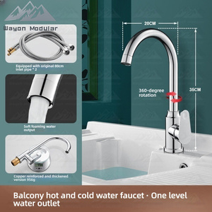 Robinet de cuisine tout en cuivre Wayon Tête d'eau froide et chaude à double fonction avec jet anti-éclaboussures et capacité de rotation à 360 degrés - Product Image 5