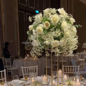 Boule de fleurs d'hortensia blanche de luxe de 80 cm, toucher réaliste, pour centre de table élégant de mariage avec support <span class=keywords><strong>en</strong></span> ruban de satin - Product Image 3