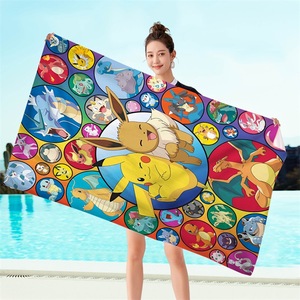 Toalla de playa Pokémon para niños, éxito de ventas, de secado rápido, absorbente, de fibra ultrafina, con estampado digital - Product Image 4
