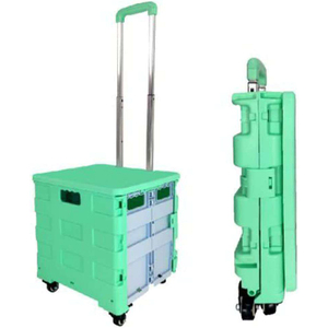 Opvouwbare Winkelwagen Plastic Trappen Klimwagen Met Telescopische Handgreep Geschikt Voor Familie-Uitje Kantoor - Product Image 1