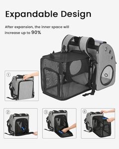 Bolsa de Viaje Expandible para Mascotas de hasta 18 Libras, Mochila para Perros y Gatos, para Animales Pequeños - Product Image 6