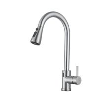 Robinet de cuisine intelligent en acier inoxydable SUS304 avec capteur de mouvement sans contact et douchette extractible, finition nickel brossé