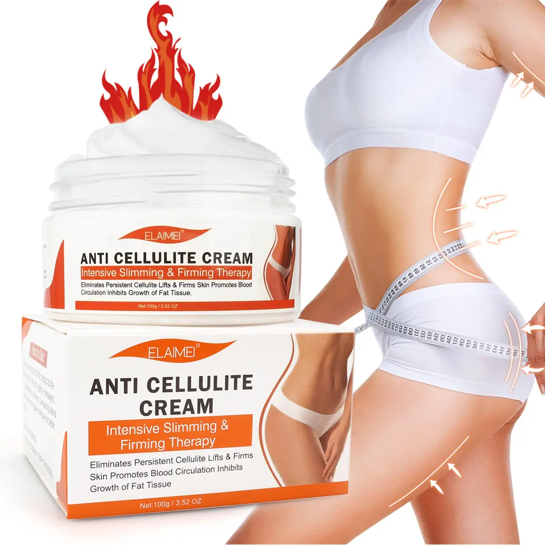 ELAIMEI Fat Burning Slimming Cream for Women Weight Loss Anti Cellulite Cream Workout