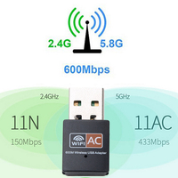 Adaptateur Wifi 5g RTL8811CU Double Bande 600Mbps Adaptateur Wifi USB 802.11 Ac Clé Wifi pour Android Tv Box
