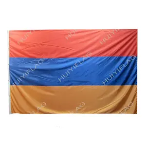 Huiyi bendera pabrik negara Harga biru kuning merah kualitas tinggi Beli bendera bordir kustom Negara