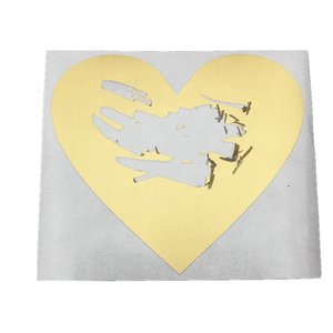 Pegatina de PVC con forma de corazón, estampada en oro, autoadhesiva, decorativa, para regalos promocionales - Product Image 3