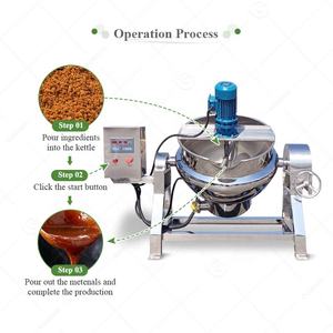 100l peralatan karamel Tiltable aduk Sandwich jaket uap elektrik ketel panci panas minyak untuk memasak untuk kacang - Product Image 5