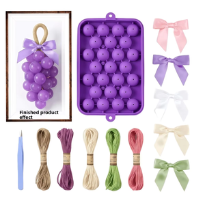 Silicone Grape Mold <b>Soap</b> Making Kit Easy Release Reusable Mold with Hemp Rope and Bow for DIY Craft - Product Image 3