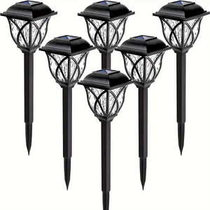 Lampe solaire de jardin en ABS pour l'extérieur, lampe solaire pour l'aménagement paysager, chemin, cour, allée, IP65, blanc/blanc chaud - Product Image 6