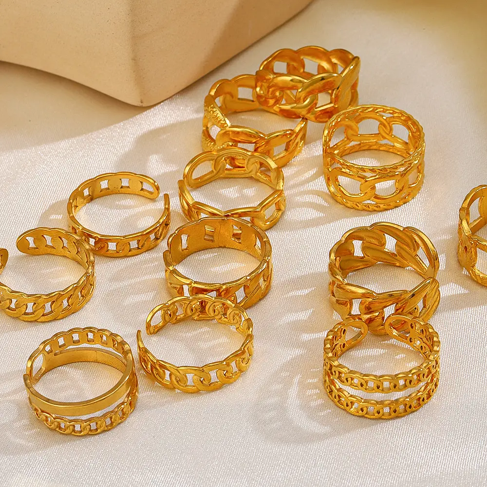 Лидер продаж, французское ретро кольцо на палец, 18K, позолоченное кольцо из нержавеющей стали для женщин