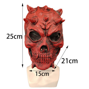 Esqueleto Guerrero máscara de látex <span class=keywords><strong>muerte</strong></span> diablo Horror Halloween Cosplay mascarada cambio de cara fiesta de Carnaval - Product Image 5