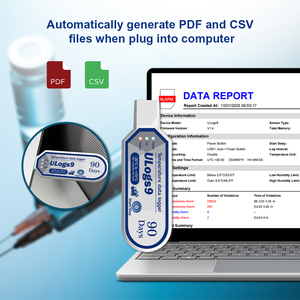 Registrador de Datos de Temperatura USB de Un Solo Uso con Carcasa de Plástico para Almacenamiento en Frío, para Transporte Farmacéutico - Product Image 1
