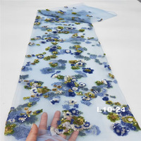 Tissu Jacquard Perlé pour Robe de Mariée, Multicolore, Style à Pois, Maille Tricotée Chaîne, Broderie, Paillettes, Tubes de Perles, Textiles de Maison, Filles