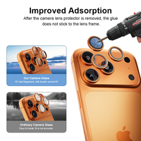 Film de protection en verre ultra-clair 9H anti-rayures pour objectif d'appareil photo arrière iPhone 17 – Protection intégrale