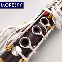 MORESKY Clarinet Bb Cocobolo Wood Silver Plated Keys 18-Key Customizable Luna Nickel Silver Surface Grenadilla Body