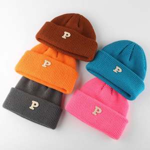 Conception personnalisée de haute qualité Unisexe Hiver Adulte Chaud Casquette Chapeau Broderie Logo Acrylique Crâne Tricoté Cuffed Beanie - Product Image 2