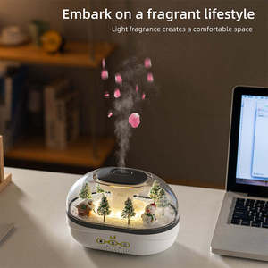 Humidificateur ultrasonique avec lumière LED effet neige, diffuseur d'arômes de table 400 ml avec minuterie pour usage domestique - Product Image 3