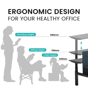 Competitive Price Electric Height Adjustable Computer <b>Desk</b> <b>Large</b> Surface Standing <b>Desk</b> Ergonomic Standing <b>Desk</b> - Product Image 2