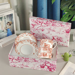 Wholesale Fancy Printed Luxury Arabic Gift Box Packaging Ceramic <b>Coffee</b> and <b>Tea</b> Cups & Saucer <b>Set</b> - Product Image 3
