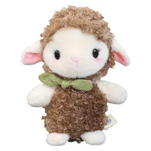 可爱羔羊毛绒儿童枕头娃娃超柔软可爱绵羊毛绒动物玩具