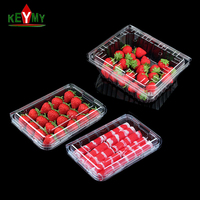 Récipients en plastique alimentaires PET jetables personnalisés Boîte d'emballage de fruits transparente à clapet pour tomate cerise raisin
