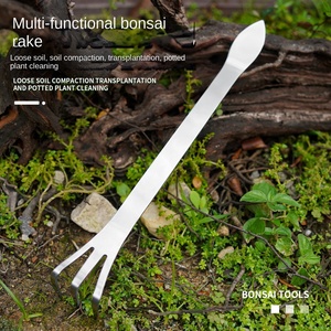 Coltello manuale per <span class=keywords><strong>Bonsai</strong></span> e <span class=keywords><strong>rastrello</strong></span> in acciaio inossidabile dal Design classico strumenti durevoli per l'allentamento del terreno e la raccolta delle gemme - Product Image 2