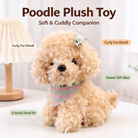 Offre Spéciale : Peluche Caniche Bouclée Marron Kawaii – Jouet Chien en Peluche Doux et Moelleux avec Nœud et Écharpe à Carreaux pour Décoration de Chambre et Cadeaux
