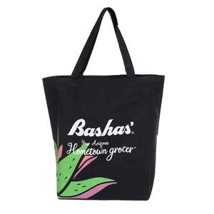 Sac fourre-tout en toile de coton noir pliable et réutilisable, 100 % naturel et écologique, de haute qualité, vente en gros - Product Image 6
