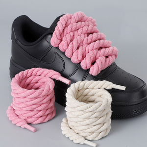 Lacets Épais Géants Tressés en Coton Naturel 8 MM, Vente en Gros Personnalisée, pour Chaussures Décontractées <span class=keywords><strong>AF</strong></span> Dunk - Product Image 2