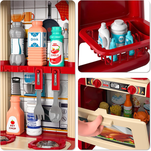 Ensemble de 69 pièces de jouets d'imitation de cuisine avec lumières et sons réalistes, simulation de pulvérisation et d'évier - Product Image 6