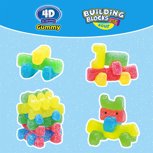 Colorful Multi Shapes Building Sticks Diy Blocks <strong>Sugar</strong> Coated Gummy Sour Toy <strong>Candies</strong> Soft <strong>Cube</strong> <strong>Candy</strong> - Product Image 5