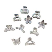 Mini pince à cheveux papillon en plastique irisé, élégante et faite à la main, pour la nuque, les franges et comme accessoire de coiffure