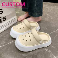 Mode femmes muller chaussures avec talon haut bricolage sabots pour femme personnalisé femmes sabots extérieur en peluche sandales infirmière chaussures - Product Image 3