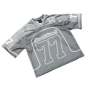 T-shirt sportif pour homme en maille polyester lourde de haute qualité, imprimé graphique rétro style football américain - Product Image 3