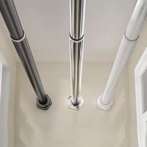 1.5m No Drill Expandable Tension Curtain Rod Stainless Steel <strong>Telescopic</strong> <strong>Clothes</strong> Drying Laundry Hanging Shower <strong>Rail</strong> for Bathroom - Product Image 4