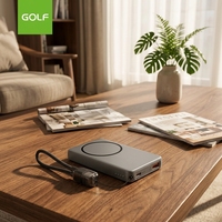 Batterie externe portable magnétique sans fil personnalisée Li-Polymère PD 20W à charge rapide 5000mAh ultra-mince avec câble