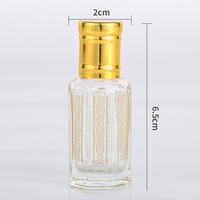Flacon d'huile essentielle en verre octogonal doré 3 ml 6 ml 12 ml Flacon d'huile essentielle transparent