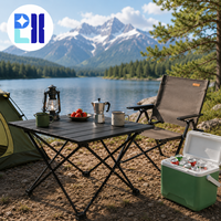 Table de camping pliable avec logo personnalisé, mobilier d'extérieur portable en aluminium pour les marques d'extérieur
