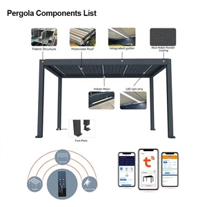 Pavillon en aluminium électrique à toit réglable, durable, pour jardin extérieur, cour, patio, pergola en aluminium. - Product Image 2