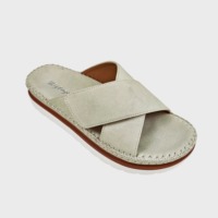 Mules à Semelle Épaisse pour Femme,Claquette Plateforme Confortables d'été à Brides Croisées avec Bande Velcro Réglable Sandales