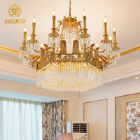 Bijouterie Style Rococo Salon Salle À Manger Luxueux Décoratif En Laiton Antique Lustre En Cristal Suspension